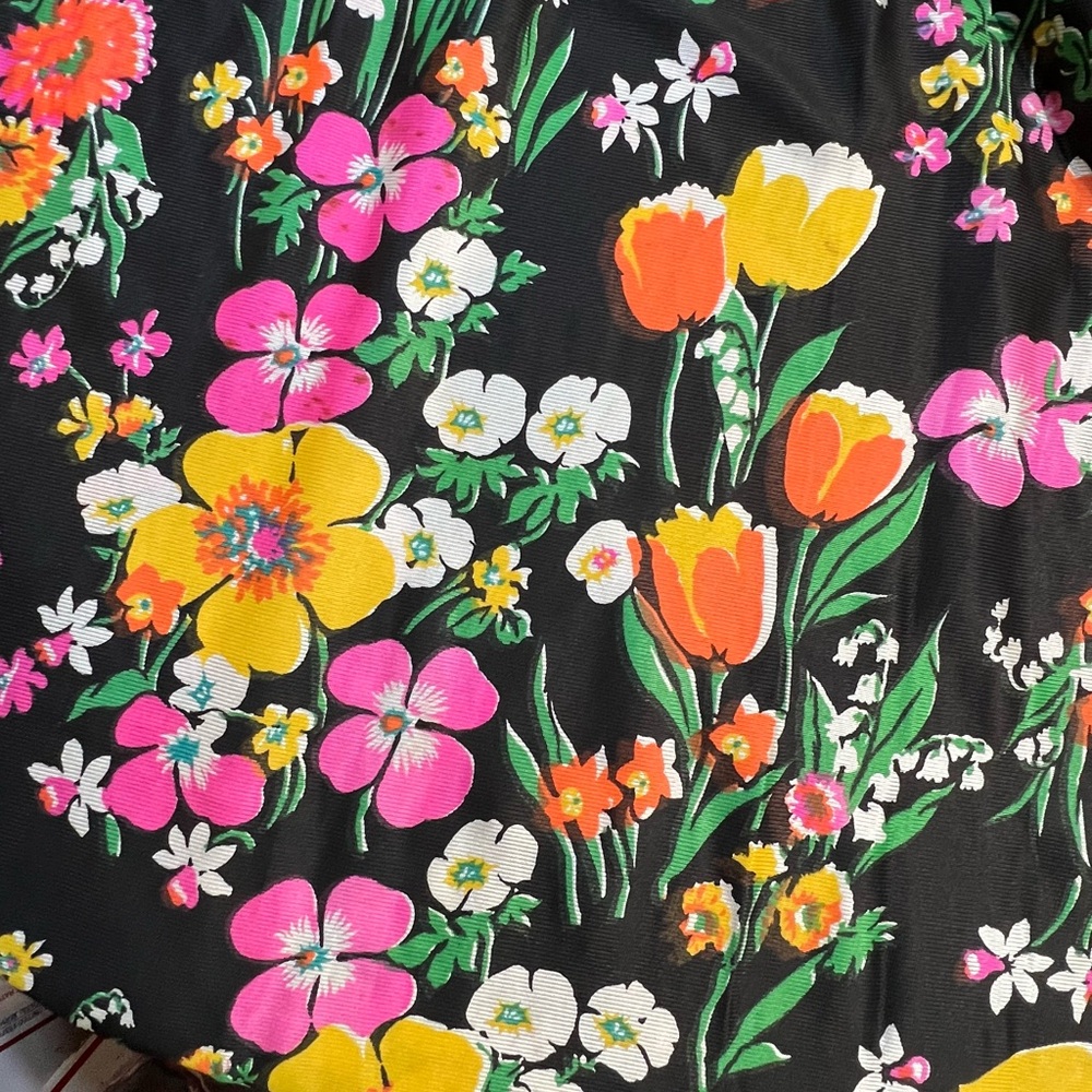 VINTAGE mid century‎ 60s dark flower long maxi dress hostess house gown 70s MOD - Picture 11 of 17